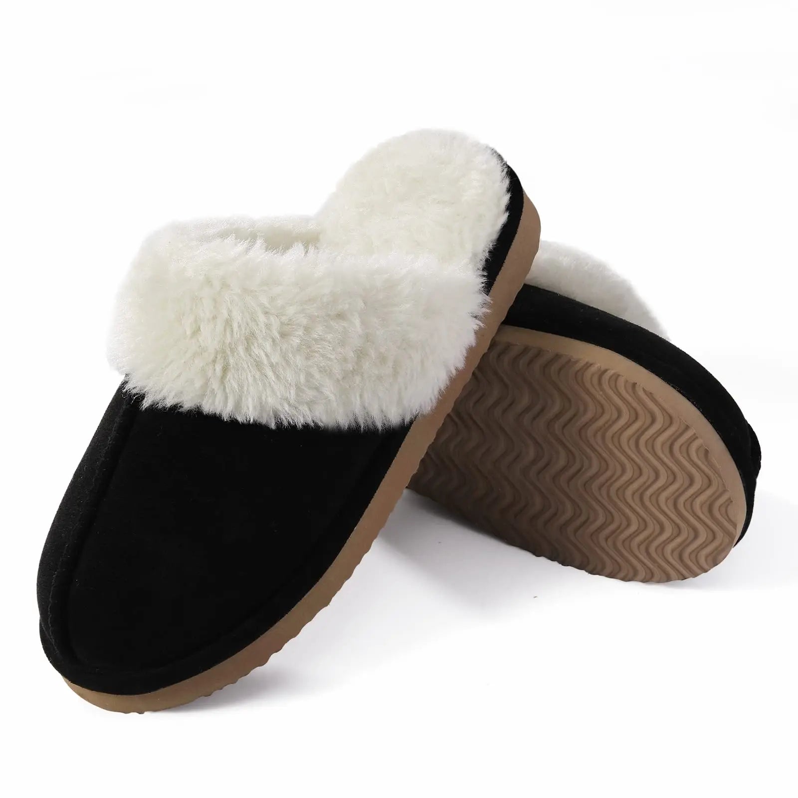 New Winter Fuzzy Women Slippers Indoor Soft House Shoes Fashion Brand Fluffy Suede Women Shoes Outdoor Antiskid Flat Slippers.