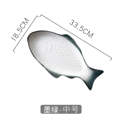 Japanese Ceramic Fish Plate White Irregular Plate Healthy Tableware Kitchen Cookware Dessert Sushi Pasta Plate Hotel Tableware.