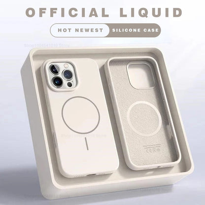 Magnetic Phone Case For iPhone 15 14 16 Plus 11 12 13 17 Pro Max Shockproof Silicone Cover Magsafe Wireless Charge Phone Cases.