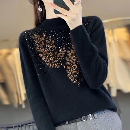 Frauen Pullover Dicke Warme Herbst Winter Mock Neck Mode Pullover Langarm Grundlegende Jumper Stricken Bodenbildung Shirt Koreanische Pullover.
