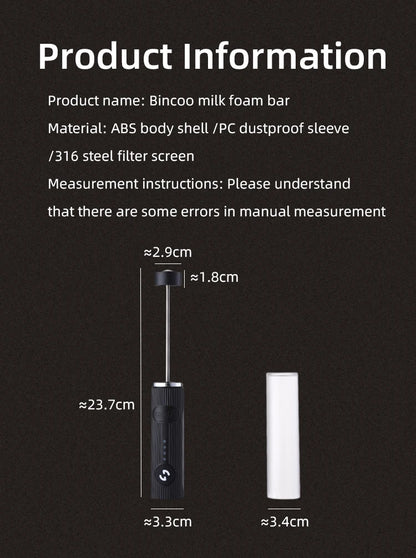 Bincoo New Milk Foamer Coffee Whisk Mixer Electric Blender Egg Beater Mini Frother Handle Stirrer Cappuccino Maker Cooking Tools.