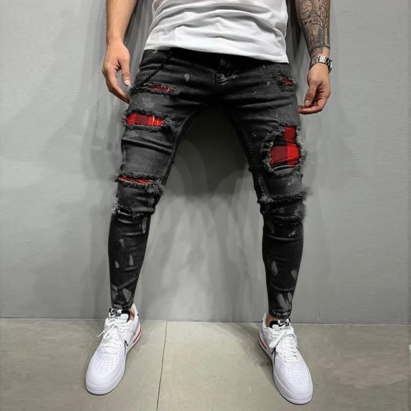 Mode Hip Hop Blau Gerade Jeans Männer Baggy Hosen Retro Streetwear Harajuku Waschen Mann Biker Schwarz Lose Breite Bein Denim Hosen.