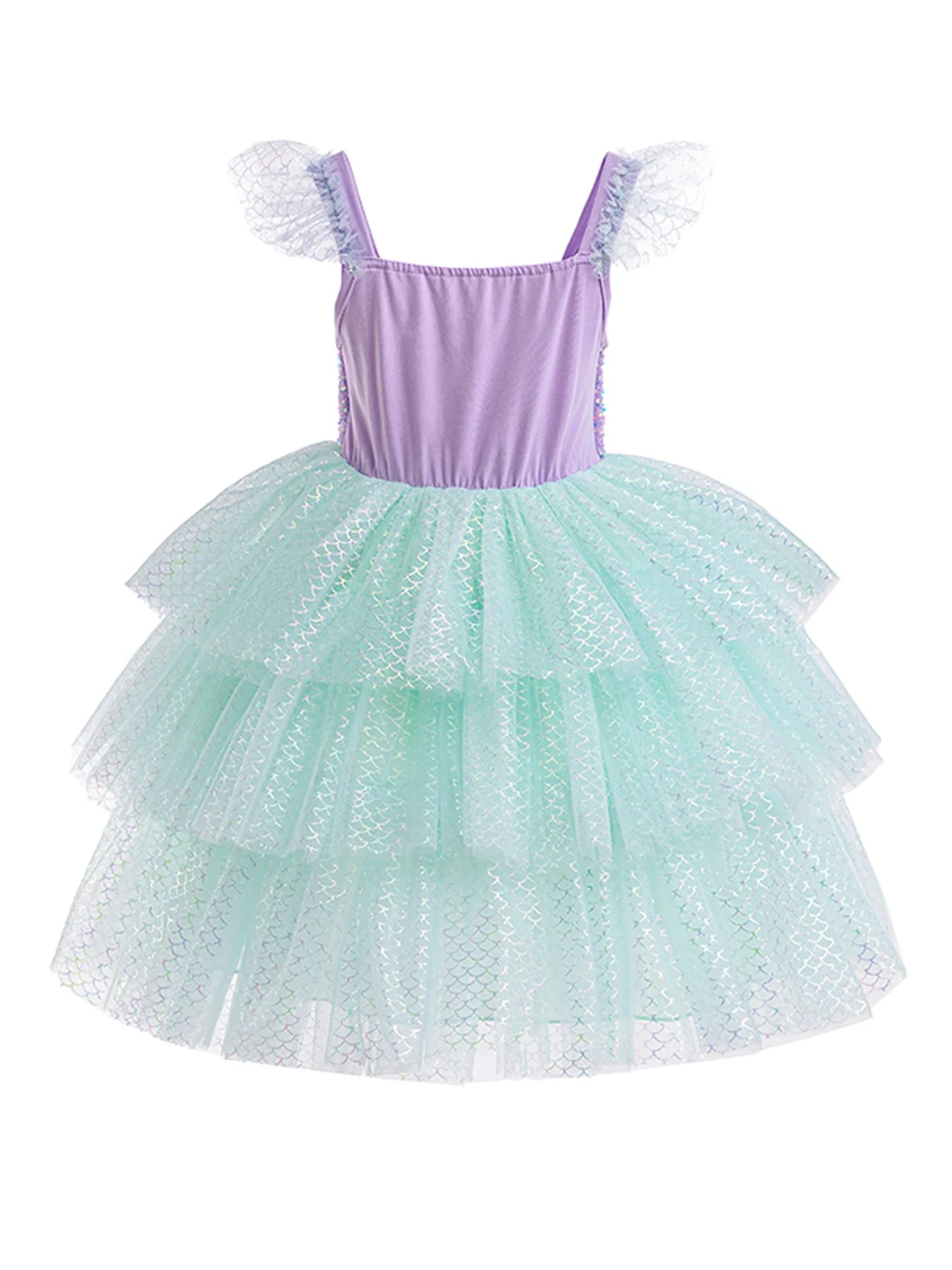 Mädchen elegante Regenbogen Prinzessin Kleid mit Bowknot Flatter Trim Mesh Kleid Tutu Kleid für Party, Performance Tutu Kleid.