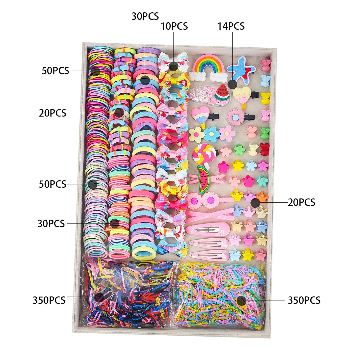 780-1800Pcs Colorful Hair Bands Set Nylon Ealstic Hair Ties Ponytail Hold Scrunchie Rubber Band Kid Baby Girls Hair Accessories.