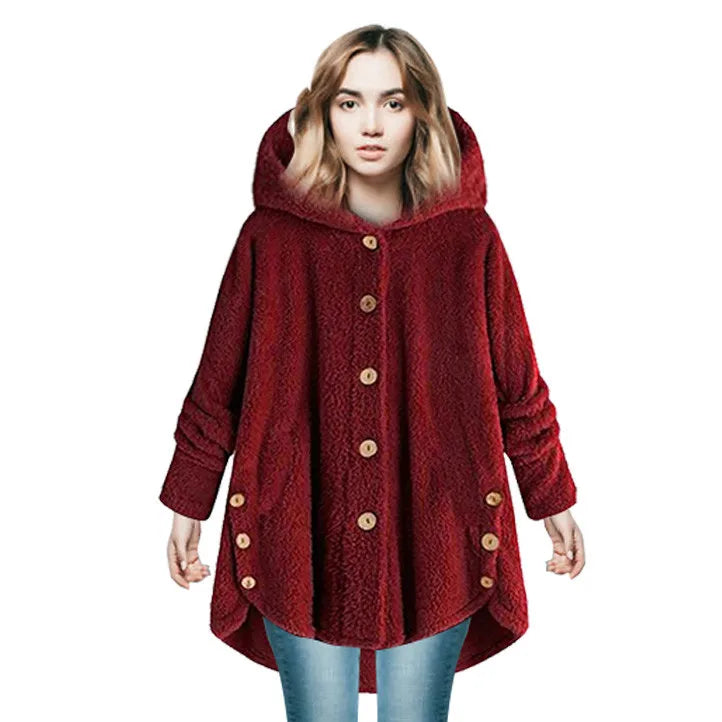 Herbst Wintermantel Frauen warme Teddybär Mantel Woll jacke weibliche Plüsch mantel Kapuzen jacke neue Damen mäntel einfarbige Jacke