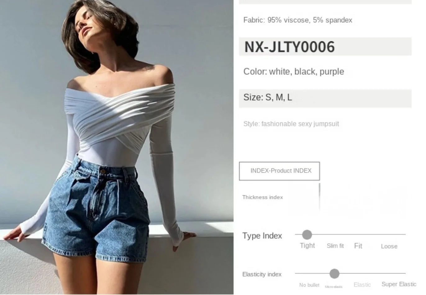 New Summer One Shoulder Jumpsuit Women‘s Bodysuit Long Sleeve Bodycon Tops Sexy Off Shoulder Skinny T-Shirts Playsuits for Women.