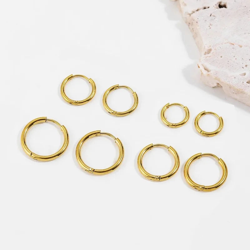 7Pairs/Kit Stainless Steel Huggies Hoop Earrings Multiple Sizes Unisex Sexy Ear Cartilage Piercing Jewelry Wholesale.