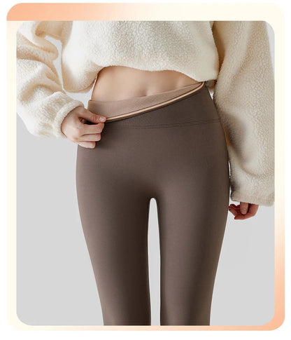 BIVIGAOS Autumn High Waist Seamless Rabbit Fleece Shark Leggings Women Winter Clothes Warm Leggings Sexy Slim Casual Leggings.