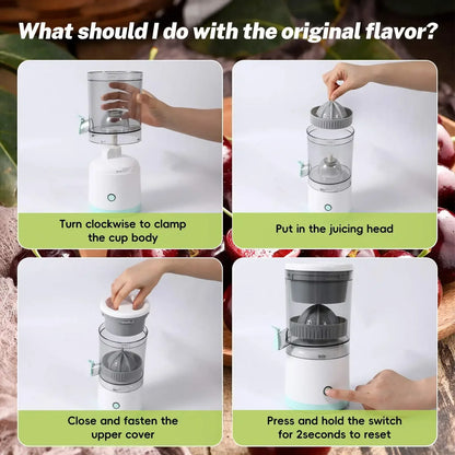Portable USB Rechargeable Orange Juice Juicer Multifunctional Household Juice Maker Machine Cordless Mini Electric Cup Juicer.