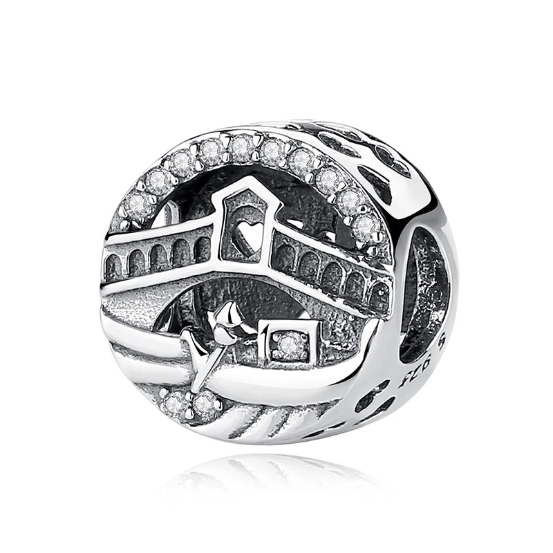 Original 925 Sterling Silver Charms Love Travel London Bus Suitcase Paris Beads Fit Brand Bracelets Necklaces Women DIY Jewelry.