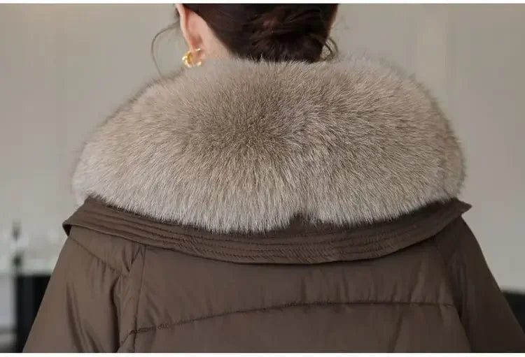 2025 Winter Neue Unten Kurze Gepolsterte Jacke Frauen Parkas Pelz Kragen Dicke Baumwolle Mäntel Kleidung Schwarz Casual Oberbekleidung Weibliche neue
