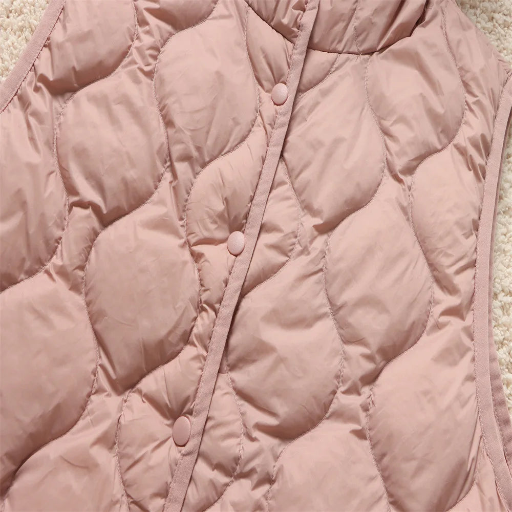 2024 neue Ankünfte Frauen Mode Ultraleicht Dünne Mit Kapuze Unten Jacken Frühling Winter Weiblichen Koreanischen Slim Fit Ärmellose Puffer Mantel.