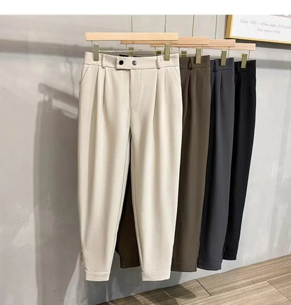 Luxury Fashion Straight Men's Casual Pants Spring Summer New Korean Suit Pant Harem Business Formal Male Trousers Trendy Brand.