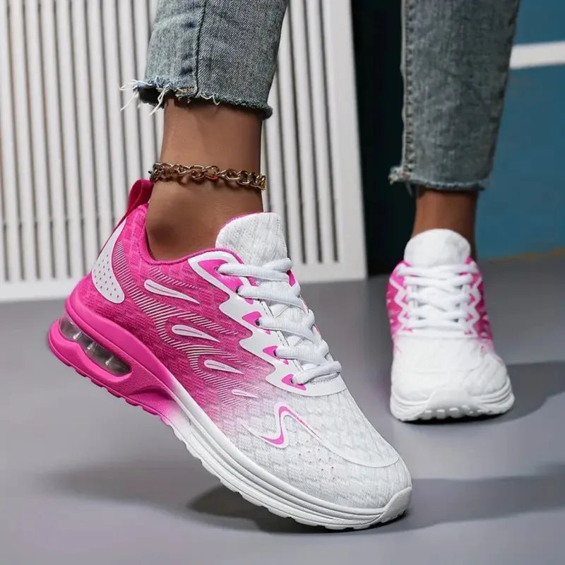 YRZL Damen Casual Sneakers Damen Sportschuhe Atmungsaktives Mesh Laufschuhe Leichte rutschfeste Outdoor-Wanderschuhe Weiche Sohle.