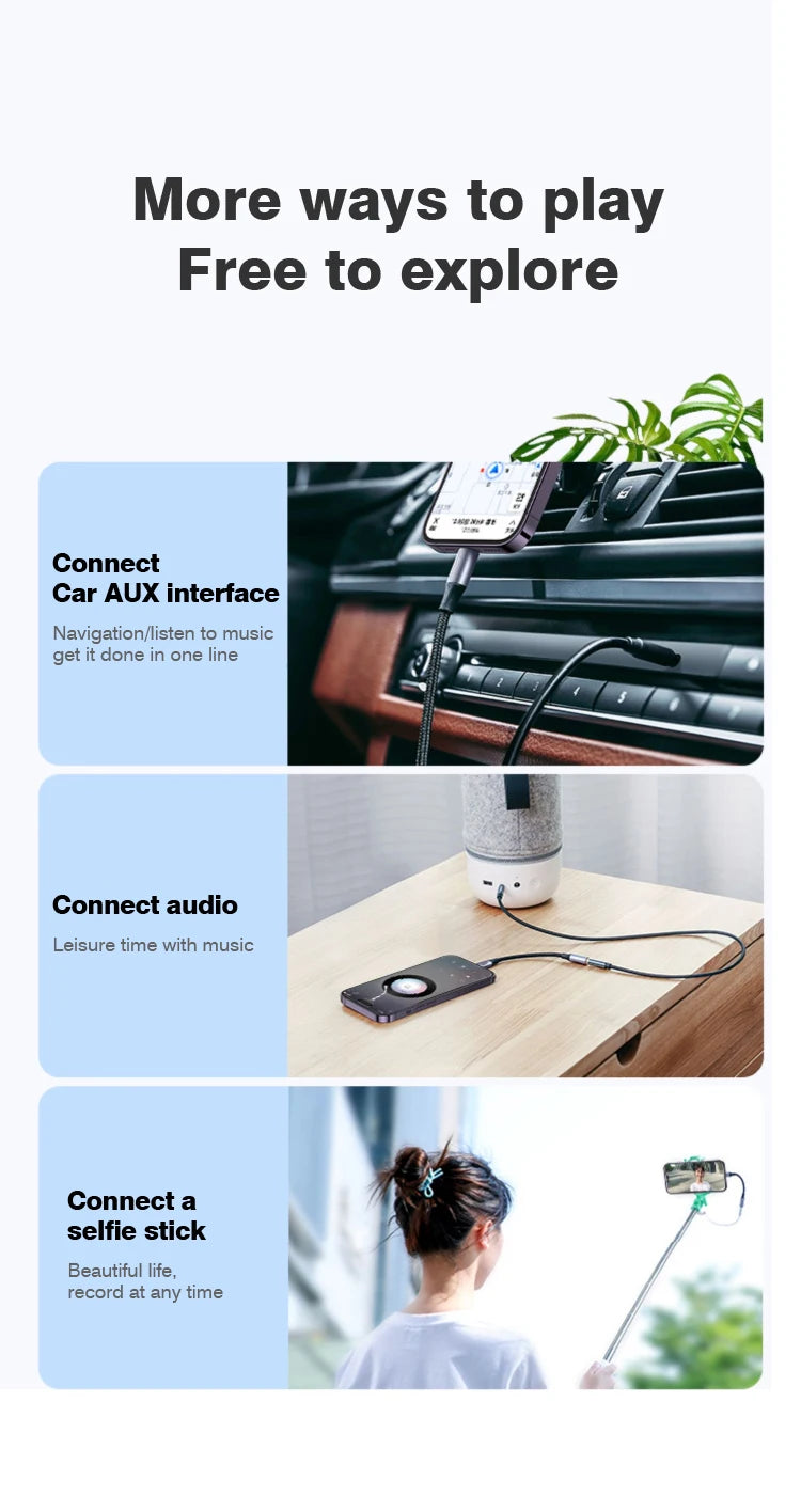 Lightning To 3 5 MM Jack AUX Cable Adapter For iPhone 12 13 14 Pro Adapter Headphone Connector Audio Splitter iphone accessories.