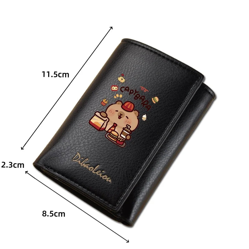 New Mini Short Tri-Fold Ladies Wallet Adorable Compact Feminine Wallet for Women.