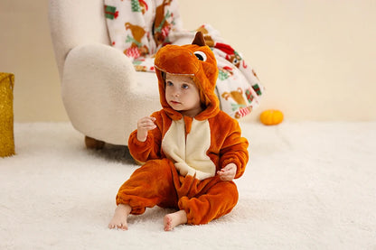 MICHLEY Winter Baby Strampler Mit Kapuze Flanell Cosplay Kleinkind Infant Kleidung Insgesamt Bodys Overall Kostüm Für Kinder Mädchen Junge