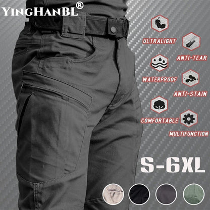 Summer Casual Lightweight Army Military Long Trousers Male Waterproof Quick Dry Cargo Camping Overalls Tactical Pants Breathable.