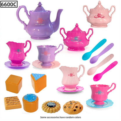 Tea Set for Little Girls, Tea Party Set, Tea Set for Toddlers Including Kettle, Cookies, Kids Play Food, Boys Girls Gifts.