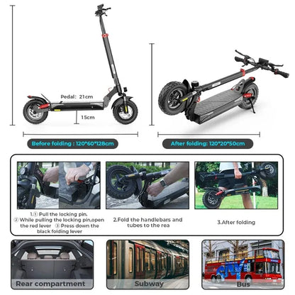 iScooter ix3Electric scooter 800W Motor 48V10AH Battery support Minirobot application control 10-inch tire city commuter scooter.