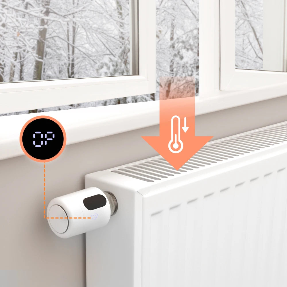 AVATTO 1~6PCS Tuya ZigBee TRV Thermostatic Valve,Smart Thermostat Radiator Actuator With Ambient Light,Alexa Google Home Alice.