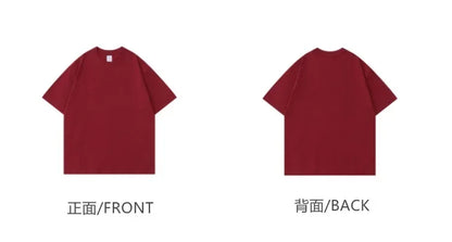 Summer Light Green Heavy Weight 300G Short Sleeved T-shirt Cotton  Men's Loose Casual Base Shirt Korean Tee Women's