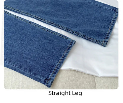 Vintage High-waisted Loose-fit Slimming Straight-leg Jeans For Women Trendy Long Trousers A Retro Flair.