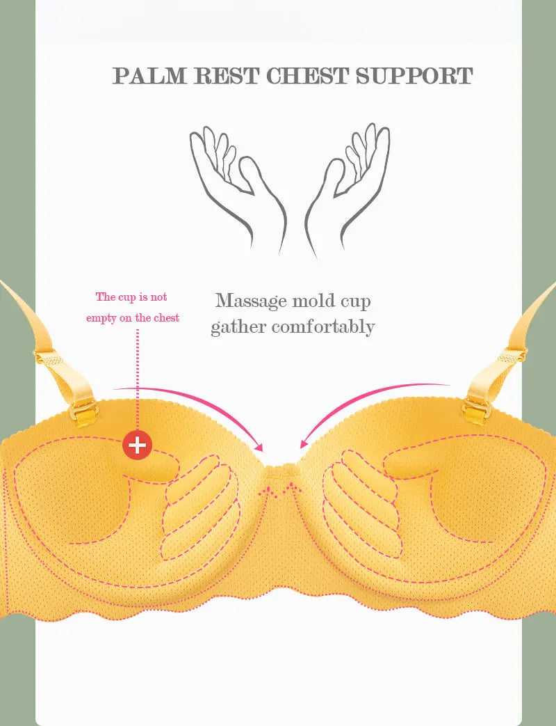 Sexy Push Up Bra for Women Sweet Wireless Brassiere Breathable Seamless Underwear 1/2 Cup Gather Female Lingerie Bralette.