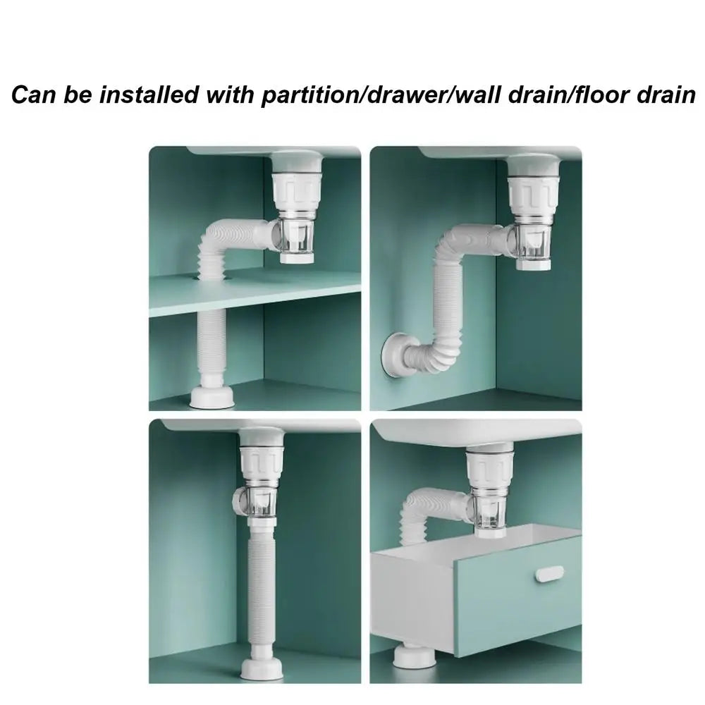 Teleskop Anti-geruch Abflussrohr Hause Waschbecken Schlauch Waschbecken Pipeline Waschbecken Deodorant Sieb Abfluss Kanalisation Rohr Küche Zubehör