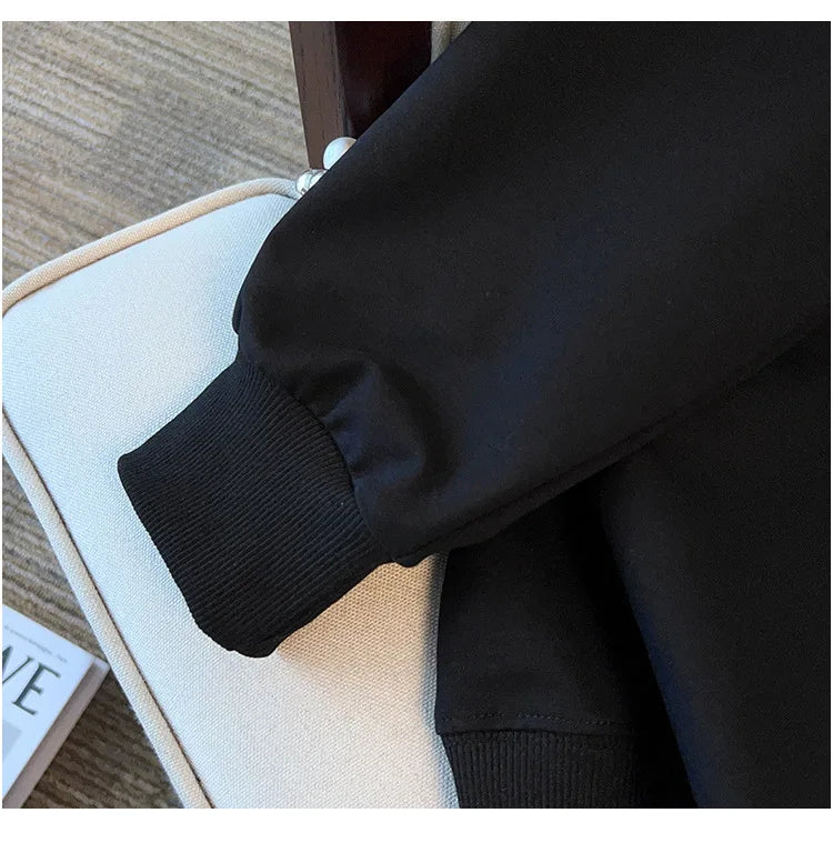 175kg plus size Damen büste Frühling Herbst lose besticktes Sweatshirt schwarz weiß groß 5xl 6xl 7xl 8xl 9xl.