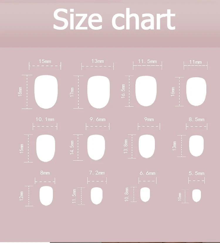 White French Classic Short Rround Nail Art Wearable Fashion Fake Nails Detachable Finished False Nails Press on Nails with Glue.