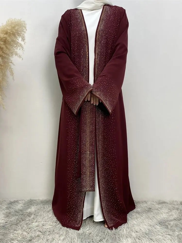 Ramadan Eid Dubai Open Black Muslim Kimono Abaya Damen Turkey Islam Abayas For Women Dress Kebaya Robe Femme Musulmane Kaftan.