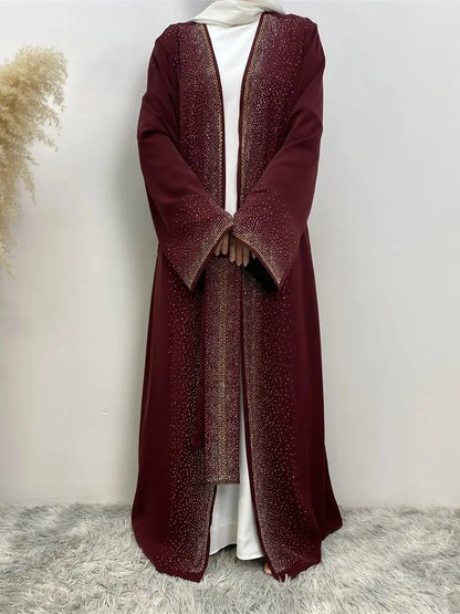 Ramadan Eid Dubai Open Black Muslim Kimono Abaya Damen Turkey Islam Abayas For Women Dress Kebaya Robe Femme Musulmane Kaftan.