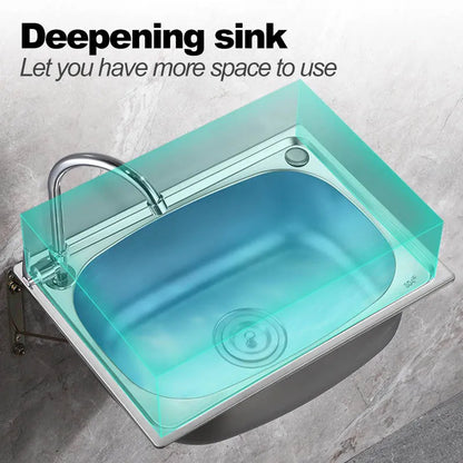 Verdickter Einzelschlitz aus Edelstahl 304 mit Halterung zum Aufhängen an der Wand, Waschbecken, Balkonbecken, Küchenwaschbecken, Waschbecken