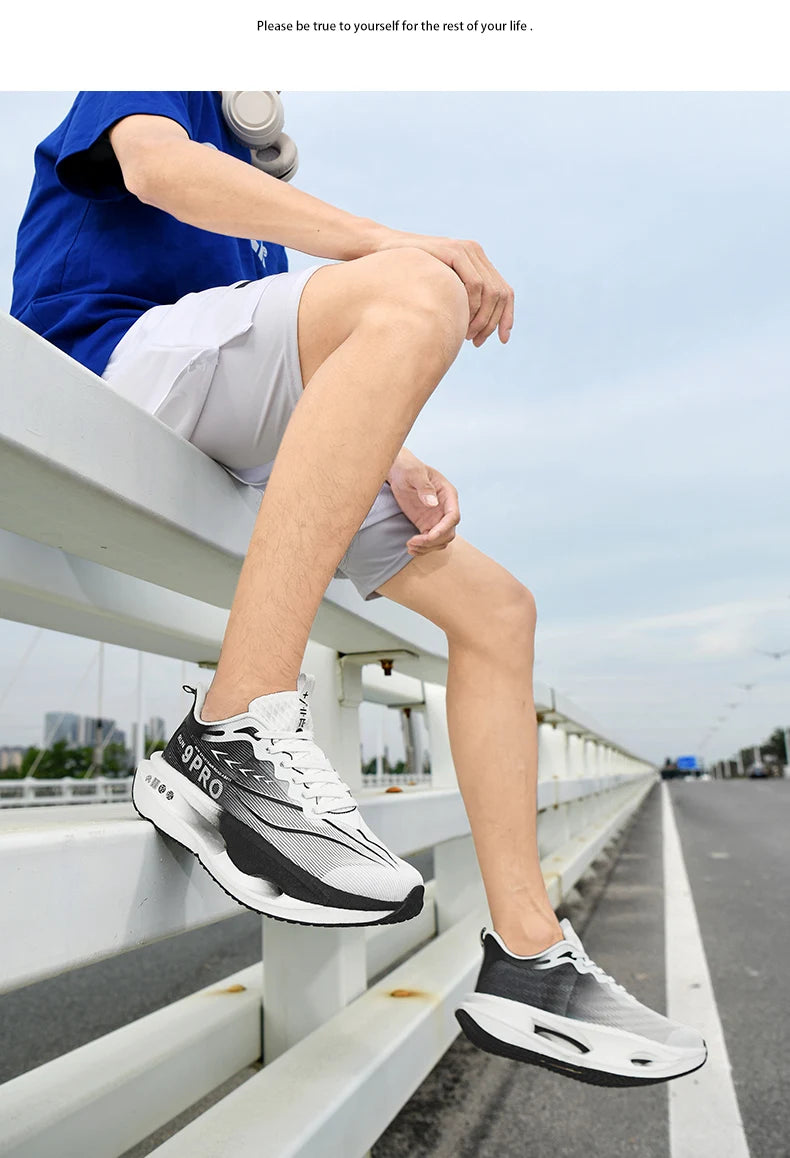 Cushioning Running Shoes 9PRO for Men Carbon Board Sneakers Outdoor Training Sports Lightweight Breathable Shoes Women's 2025.