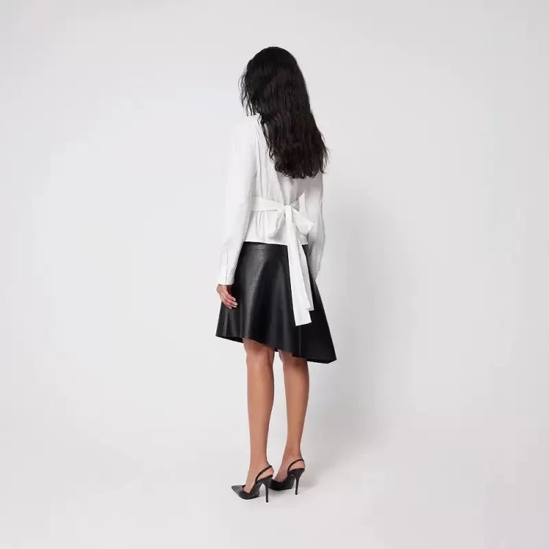 Kylie same style ~ KHY tie waist shirt slim back bow shirt women.