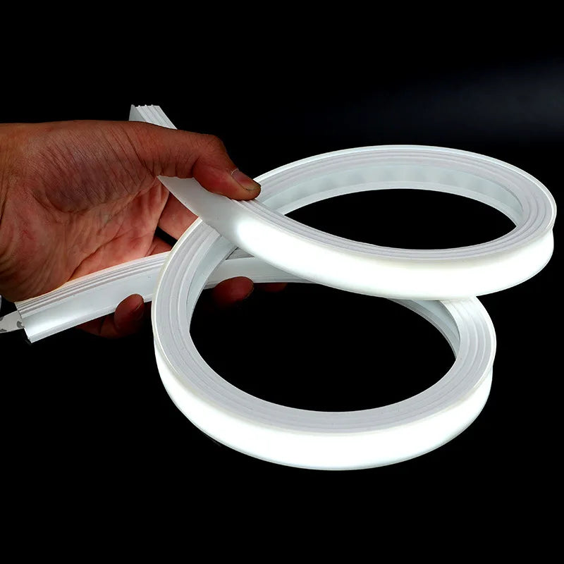 1M-10M Rimless LED Neon Rope Lamp Silicone Tube Diffuser Channel For WS2811 WS2812B Recessed Outdoor Ribbon Flexible Strip Light.