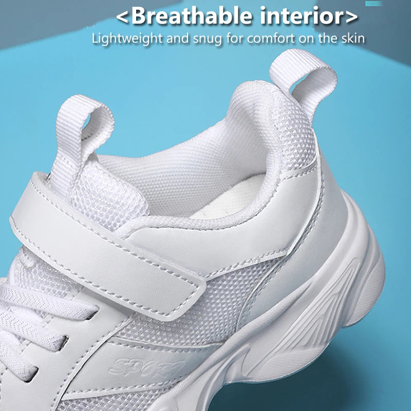 Children's Fashion Sports Shoes Breathable Student Black School Walking Shoes Anti-skid Boys& Girls Casual Running Sneaker.