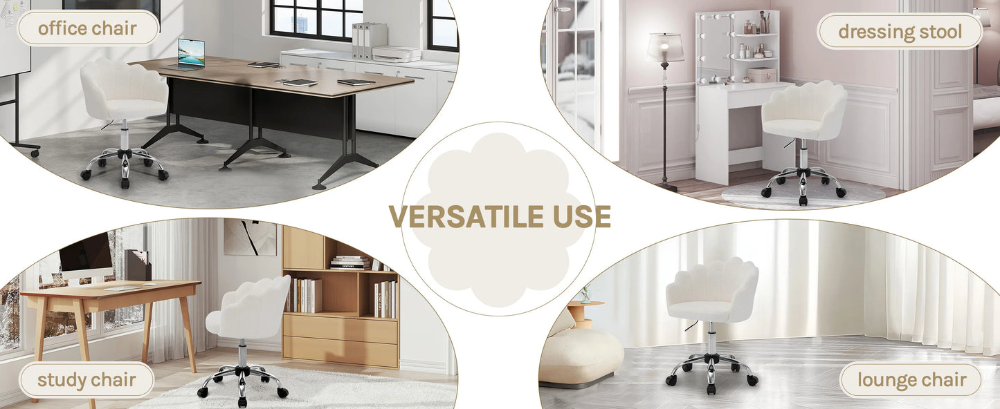 WOLTU Höhenverstellbarer, ergonomischer Schreibtischstuhl, Drehstuhl mit Rollen, Gaming-Schminkstuhl, Lordosenstütze für das Heimbüro