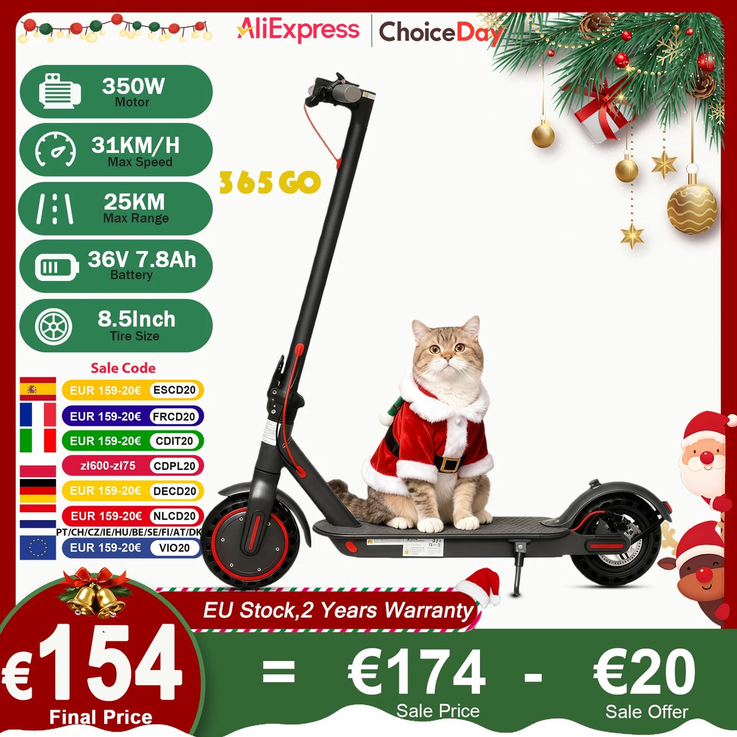 JUICEASE 365GO Adult Electric Scooter Max Speed 31km/h Max Range 20km For Xiaomi 350W Motor 36V with Smart APP Foldable EScooter.