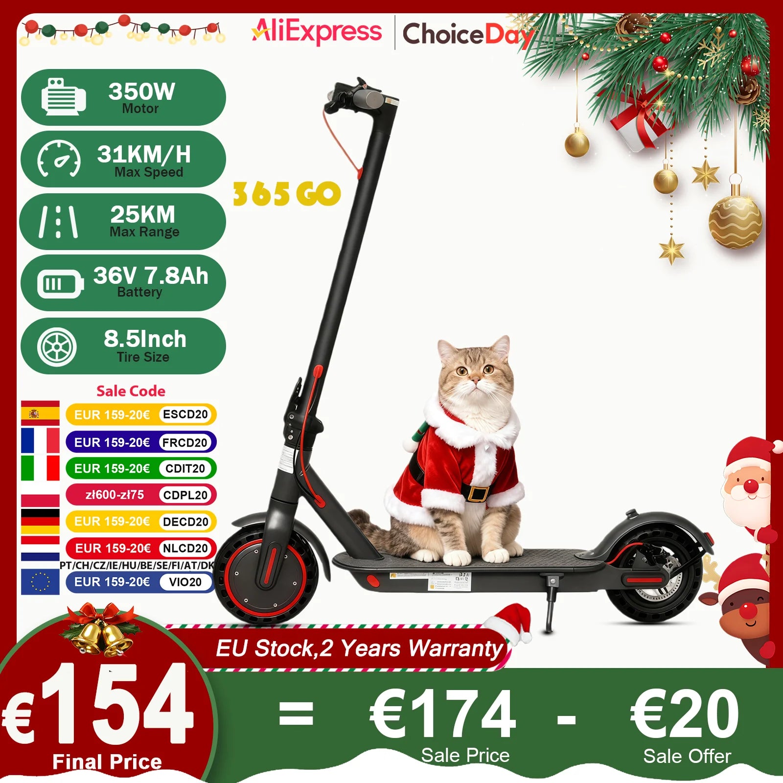 JUICEASE 365GO Adult Electric Scooter Max Speed 31km/h Max Range 20km For Xiaomi 350W Motor 36V with Smart APP Foldable EScooter.