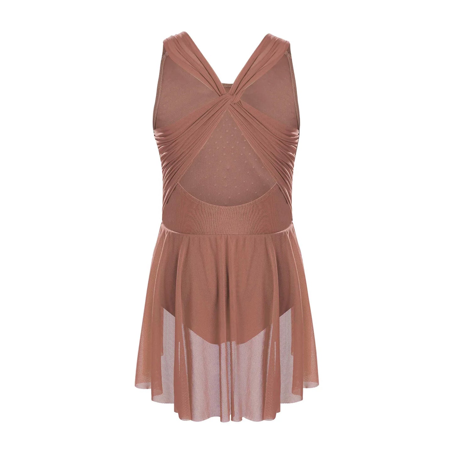 Kinder Mädchen Ärmellose Ausschnitt Strass Eiskunstlauf Trikot Kleid Lyrical Dance Gymnastik Akrobatik Leistung Kostüm