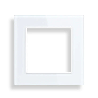 SRAN F6 Serie mehrere Rahmen Weiße Panel aus gehärtetem Glas, EU FR UN-Steckdosen und Schalter Dimmer-Lüfter-Fußlampe Rj45-Modul DIY