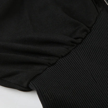 Goth Dark Autumn Winter Faux Fur Collar Solid Hooded Coats Women Casual Slim Waist Zip Hoodies Gothic Jackets Chic Streetwear.