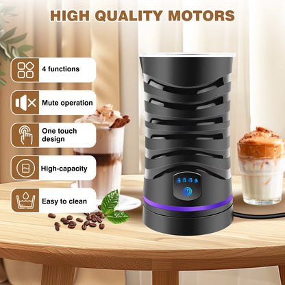 4 in 1 Automatic Milk Frother Electric, 600ml Capacity Hot & Cold Milk Foamer, Silent Operation for Coffee Cappuccino Chocolatte.