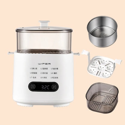 300W Electric Egg Boiler Breakfast Machine Multicooker Steamer Automatic Egg Cookers Home Egg Custard Steaming Cooker with Timer