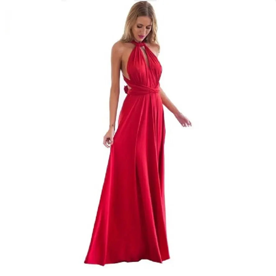 Sexy Frauen Multi way Wrap Cabrio Boho Maxi Club rotes Kleid Verband langes Kleid Party Brautjungfern Unendlichkeit Robe Longue Femme.