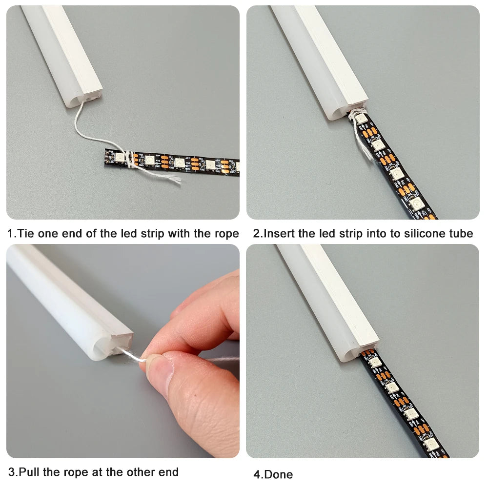IP67 Waterproof Led Neon Silicone Flexible Cover Tube Suitable For WS2812B WS2811 5050 RGB 5mm 8mm 10mm 12mm PCB Light Strip.