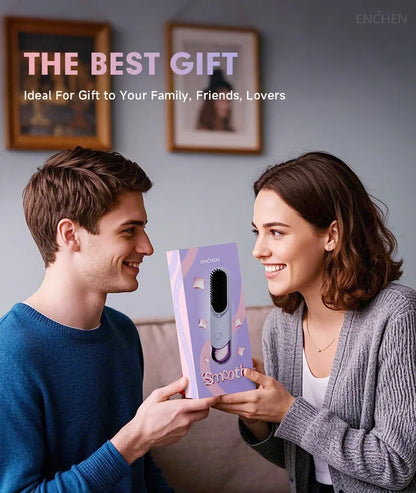 ENCHEN 2in1 Hair Straightener Brush Professional Electric Hair Stuff 200 Million Negative Ions Electric Brushes Hair Tools H100.