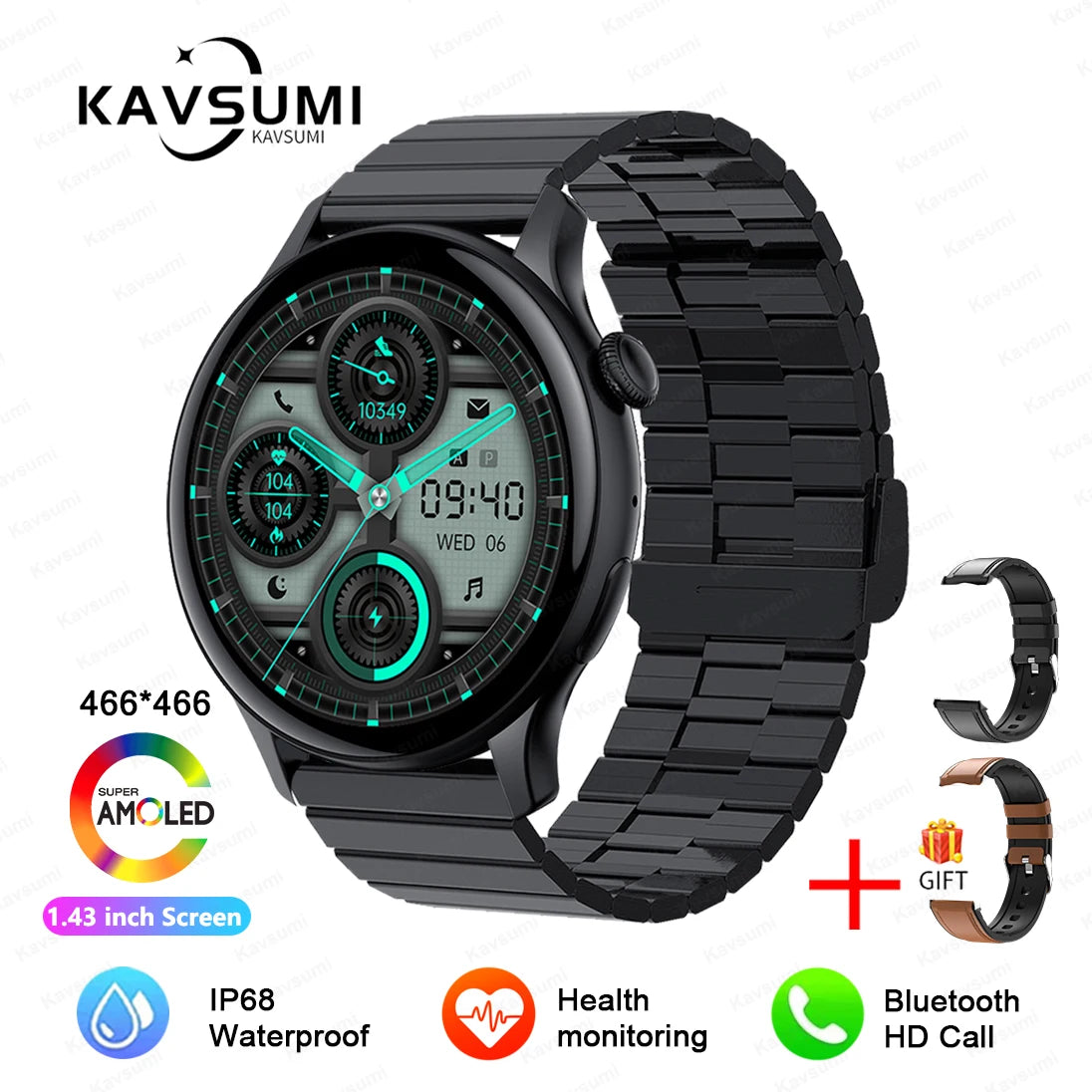 2025 NFC Smart Watch Amoled HD GPS Track Sports Heart Rate Bluetooth Call Waterproof Ladies Women Smartwatch For Huawei Xiaomi